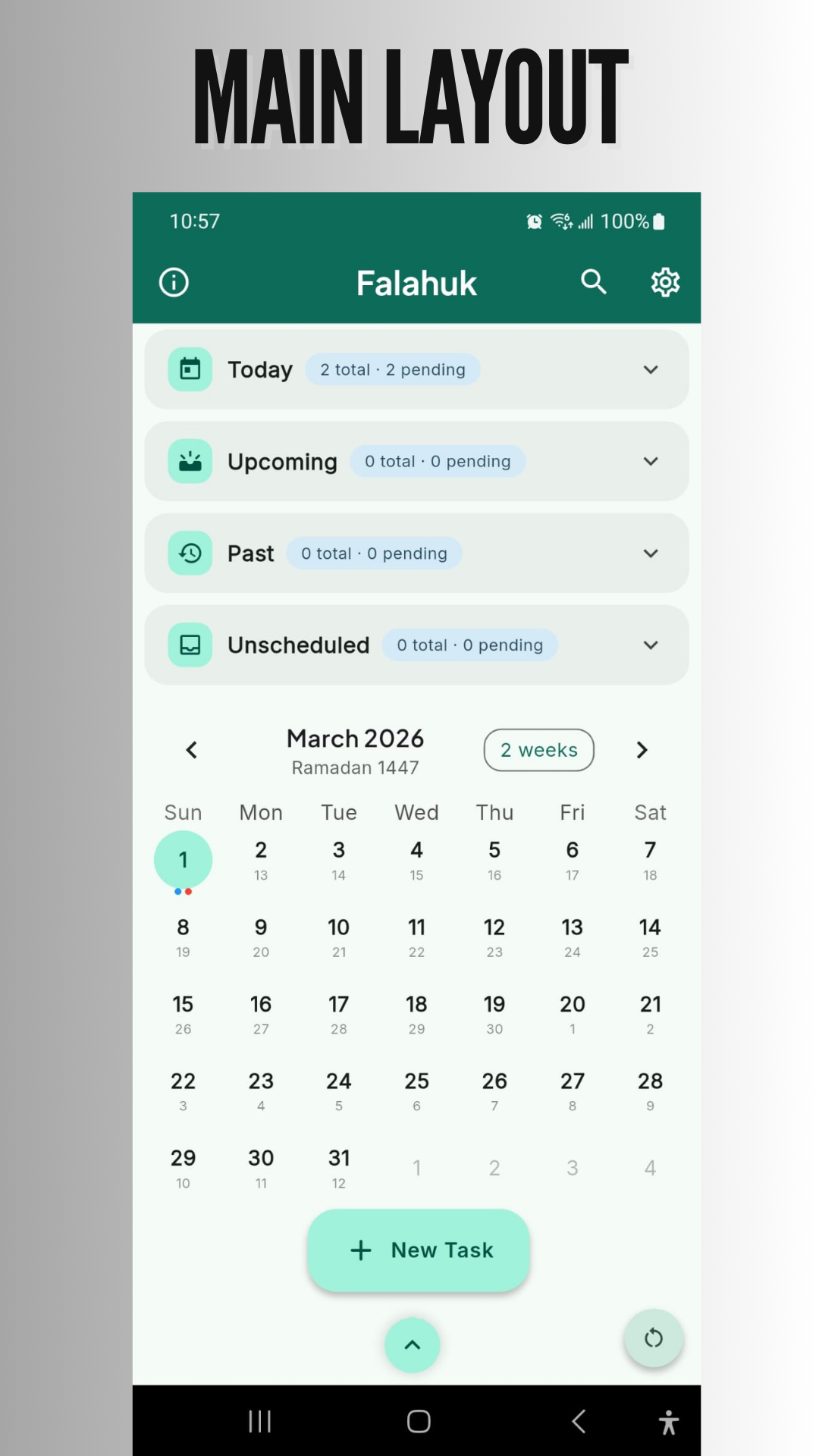 Falahuk Main Dashboard